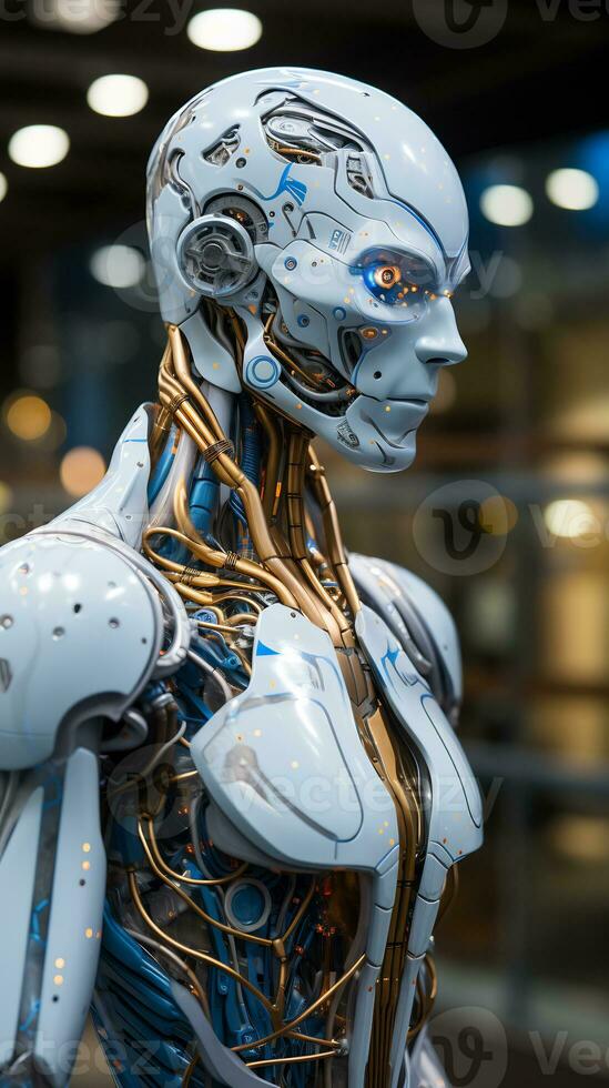 Image of humanoid robot powered by AI photo