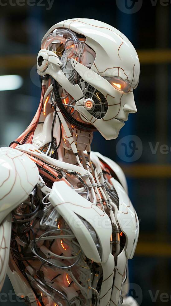 Image of humanoid robot powered by AI photo