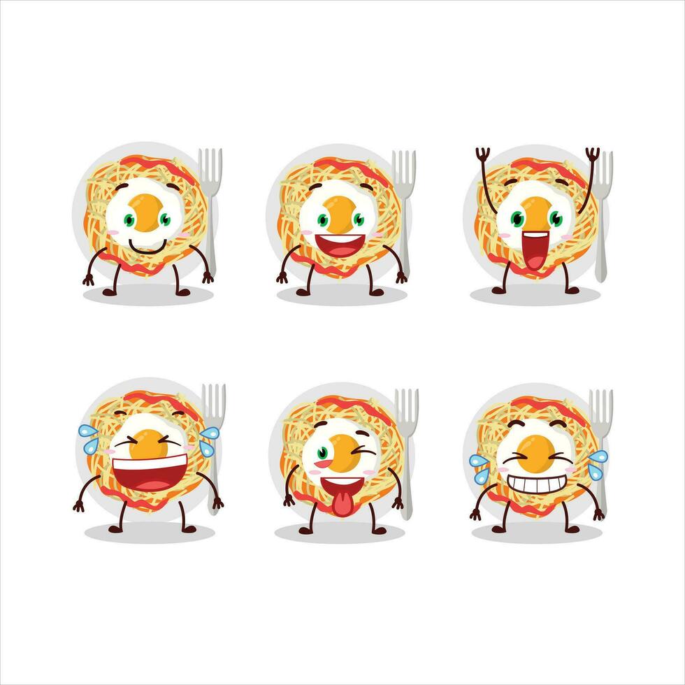 Cartoon character of noodles with smile expression vector