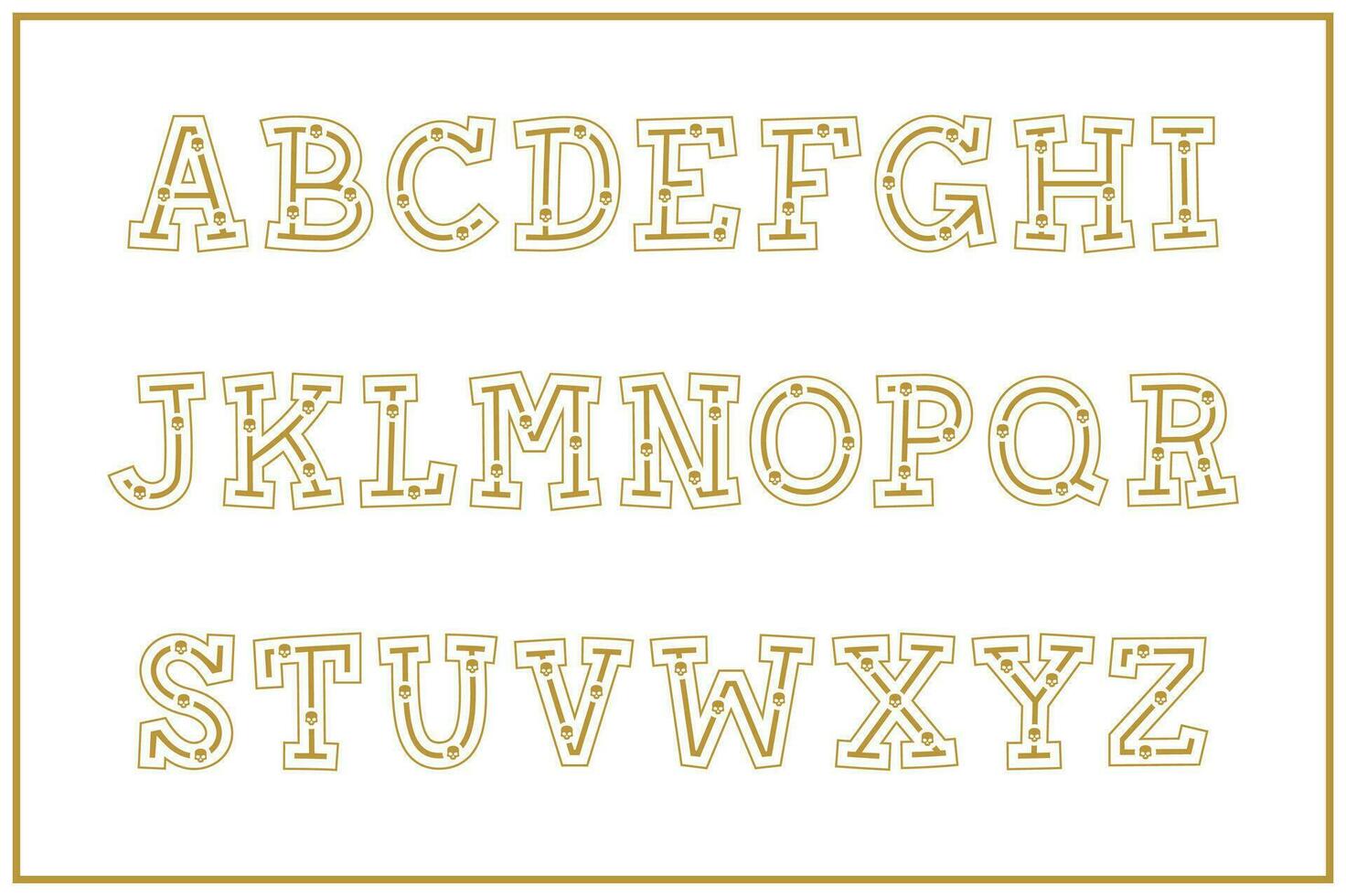 Versatile Collection of Skull Alphabet Letters for Various Uses vector