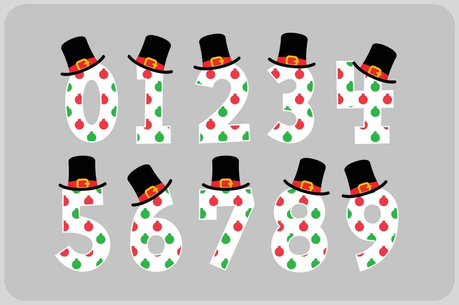 Versatile Collection of Christmas Ball Numbers for Various Uses vector