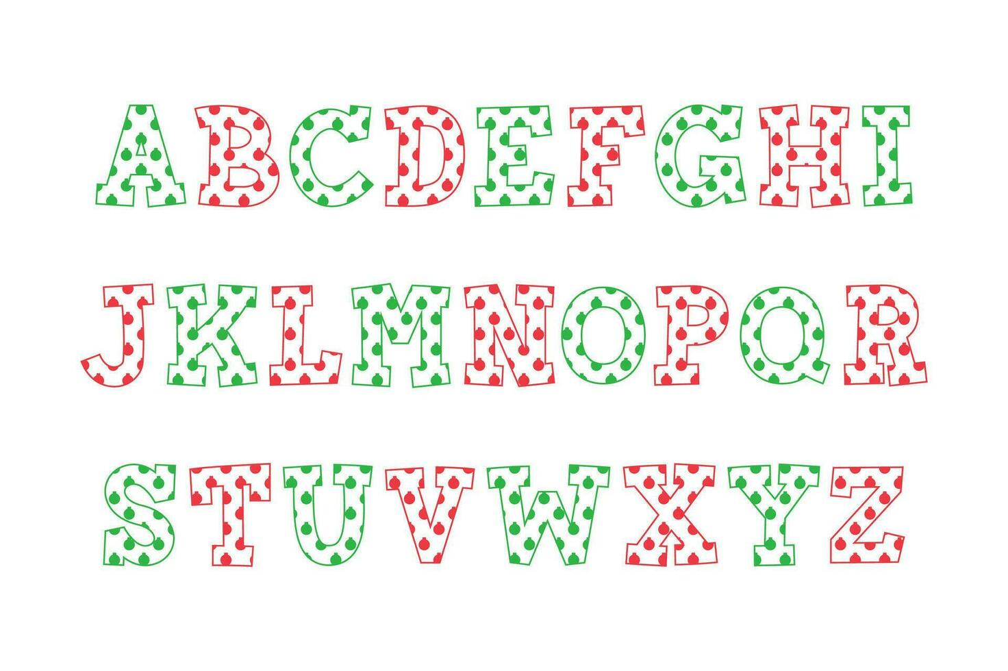 Versatile Collection of Christmas Ball Alphabet Letters for Various Uses vector