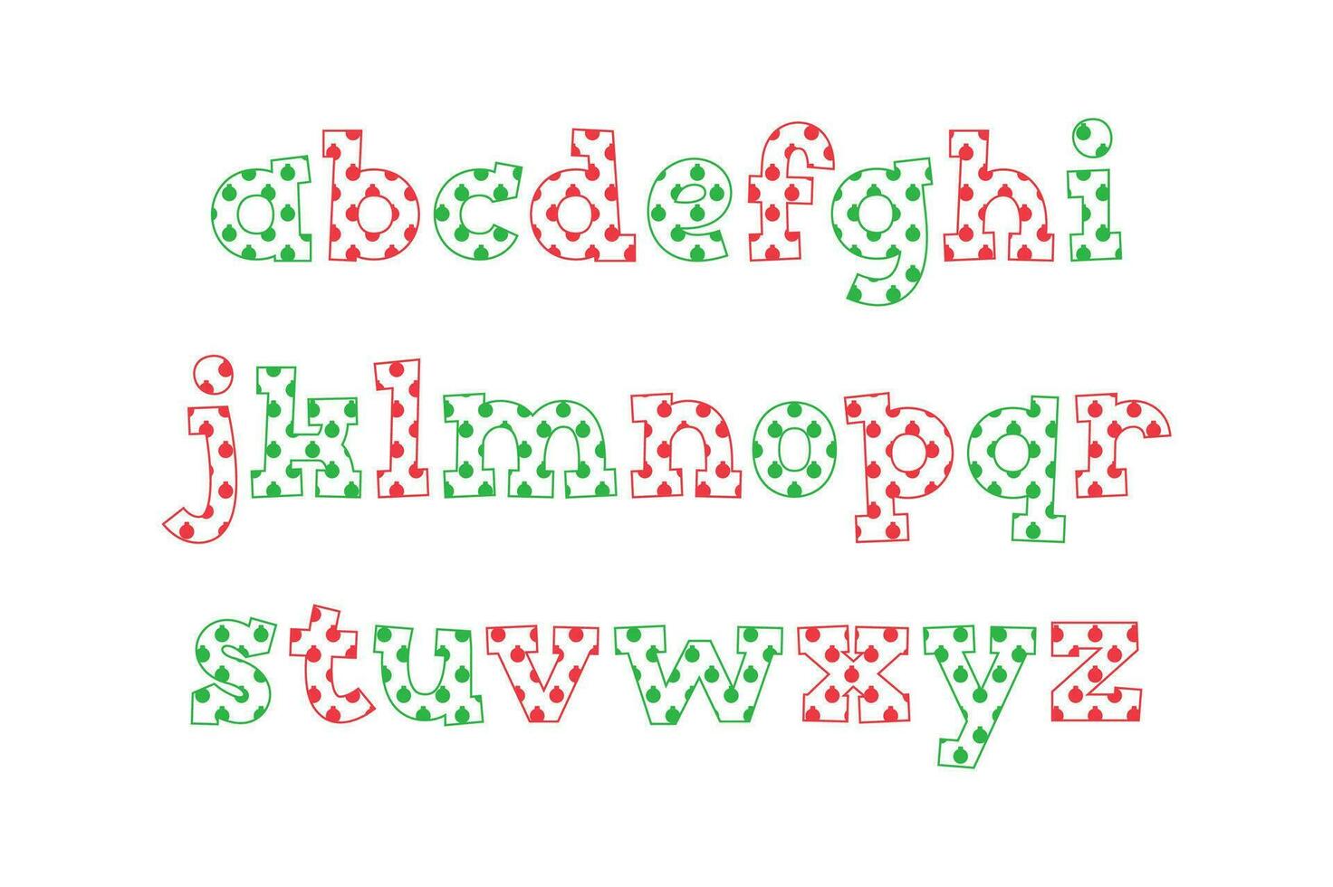 Versatile Collection of Christmas Ball Alphabet Letters for Various Uses vector