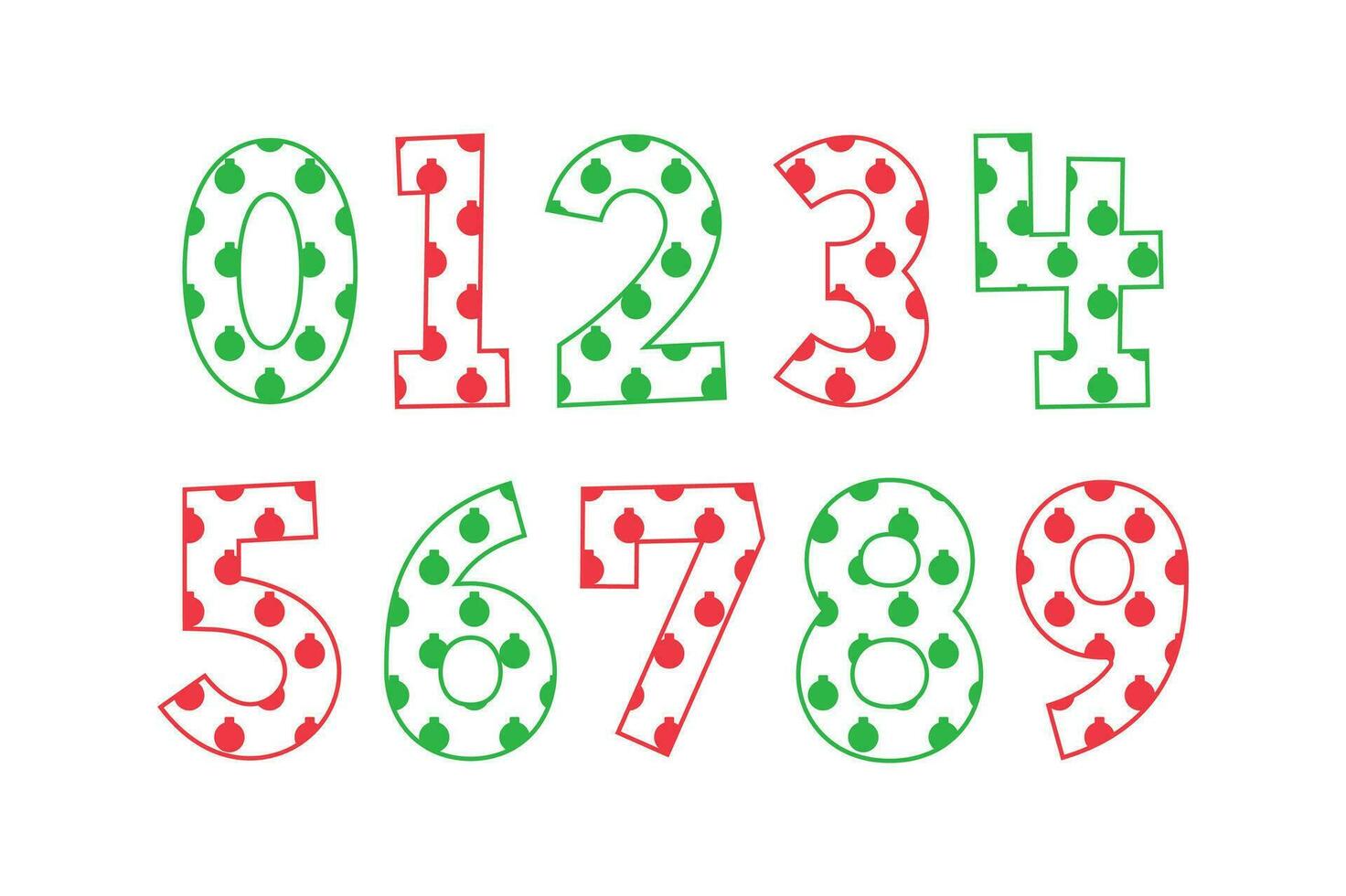 Versatile Collection of Christmas Ball Numbers for Various Uses vector