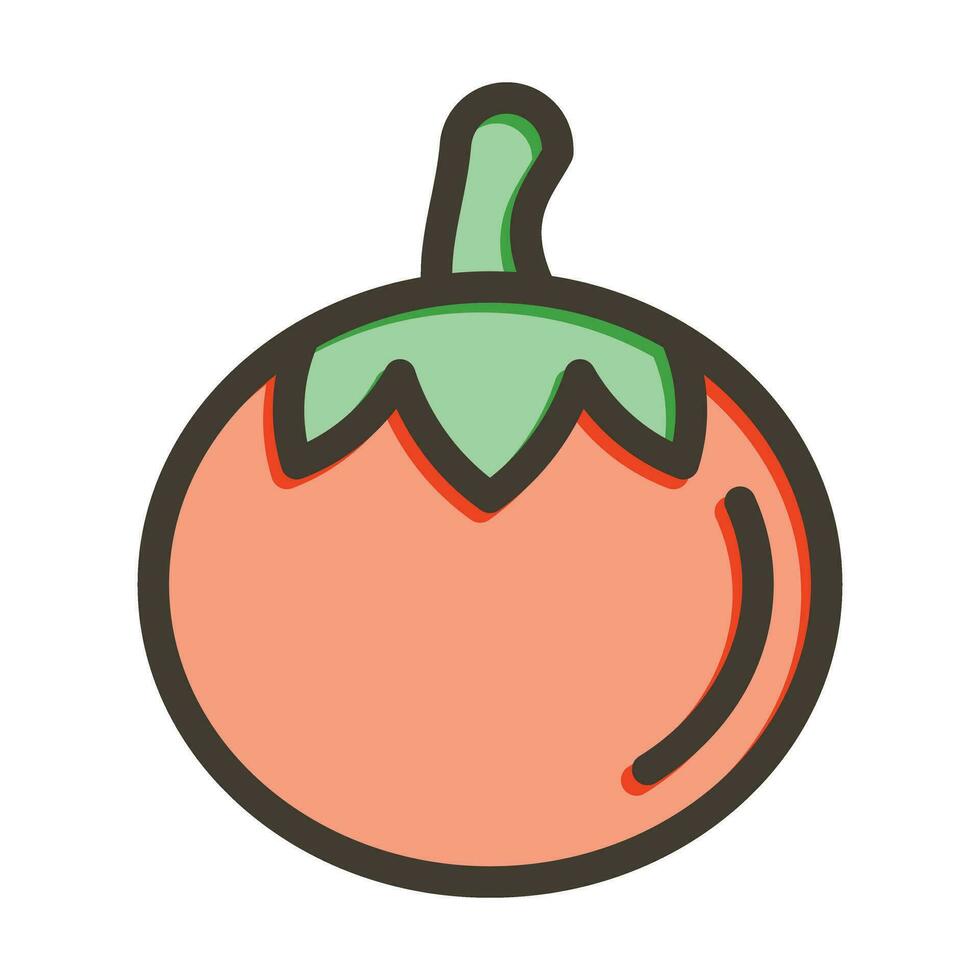 Tomato Vector Thick Line Filled Colors Icon For Personal And Commercial Use.