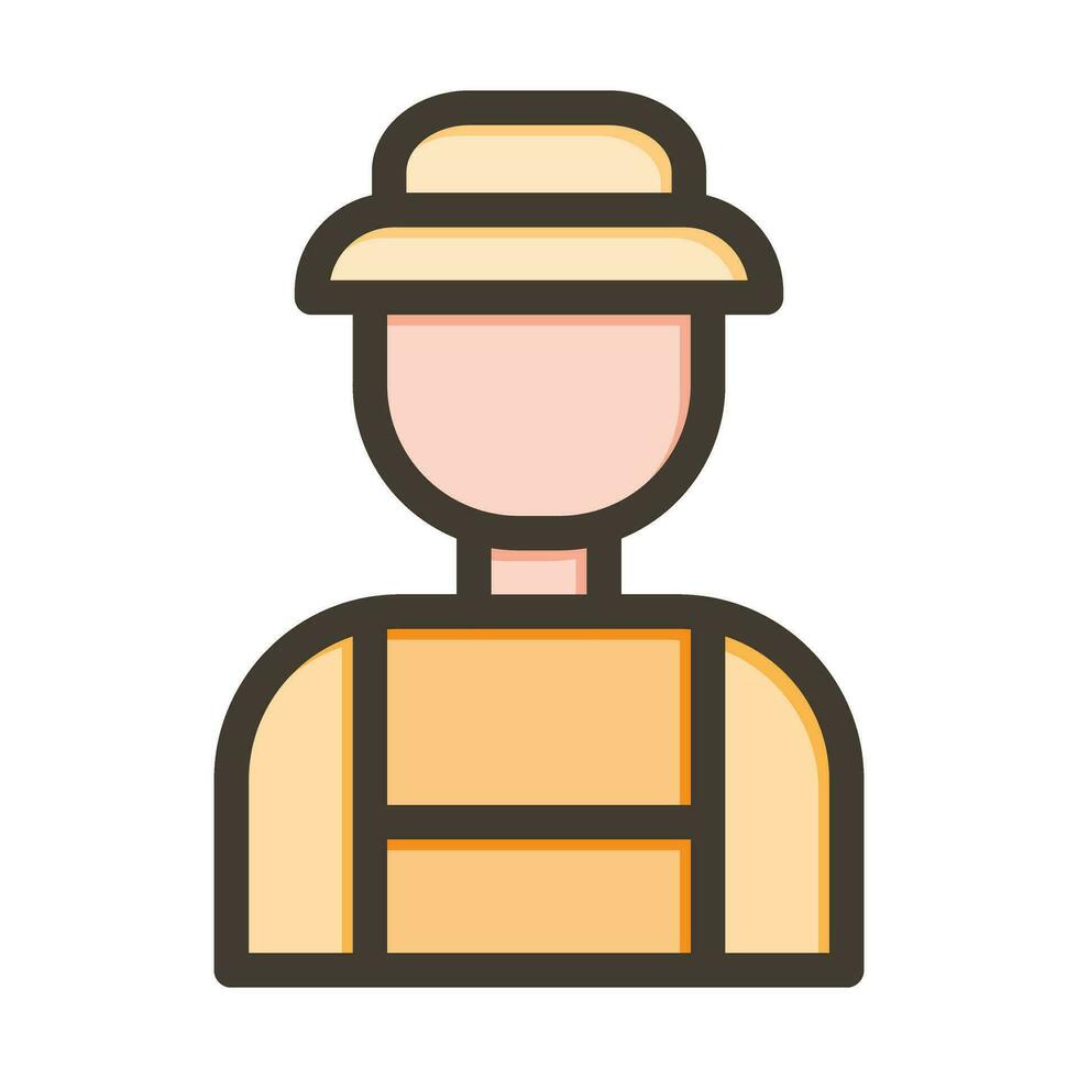 Farmer Vector Thick Line Filled Colors Icon For Personal And Commercial Use.