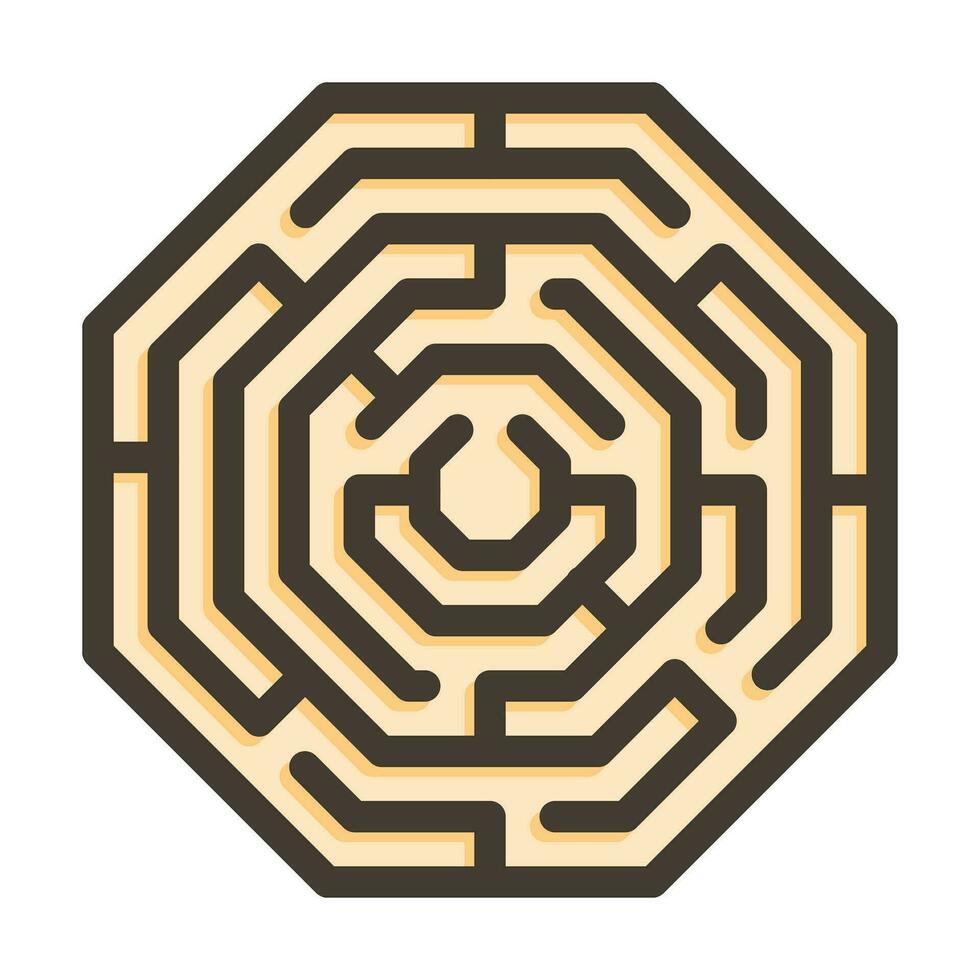 Maze Vector Thick Line Filled Colors Icon For Personal And Commercial Use.