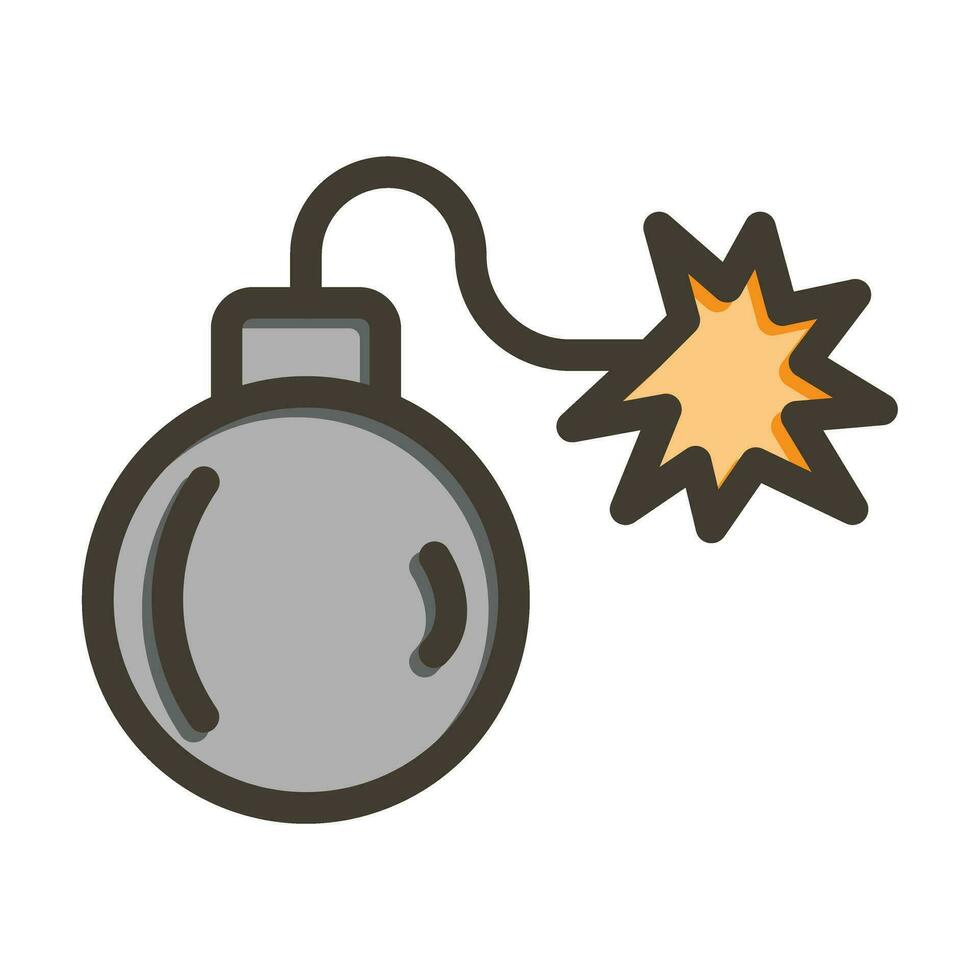 Bomb Vector Thick Line Filled Colors Icon For Personal And Commercial Use.