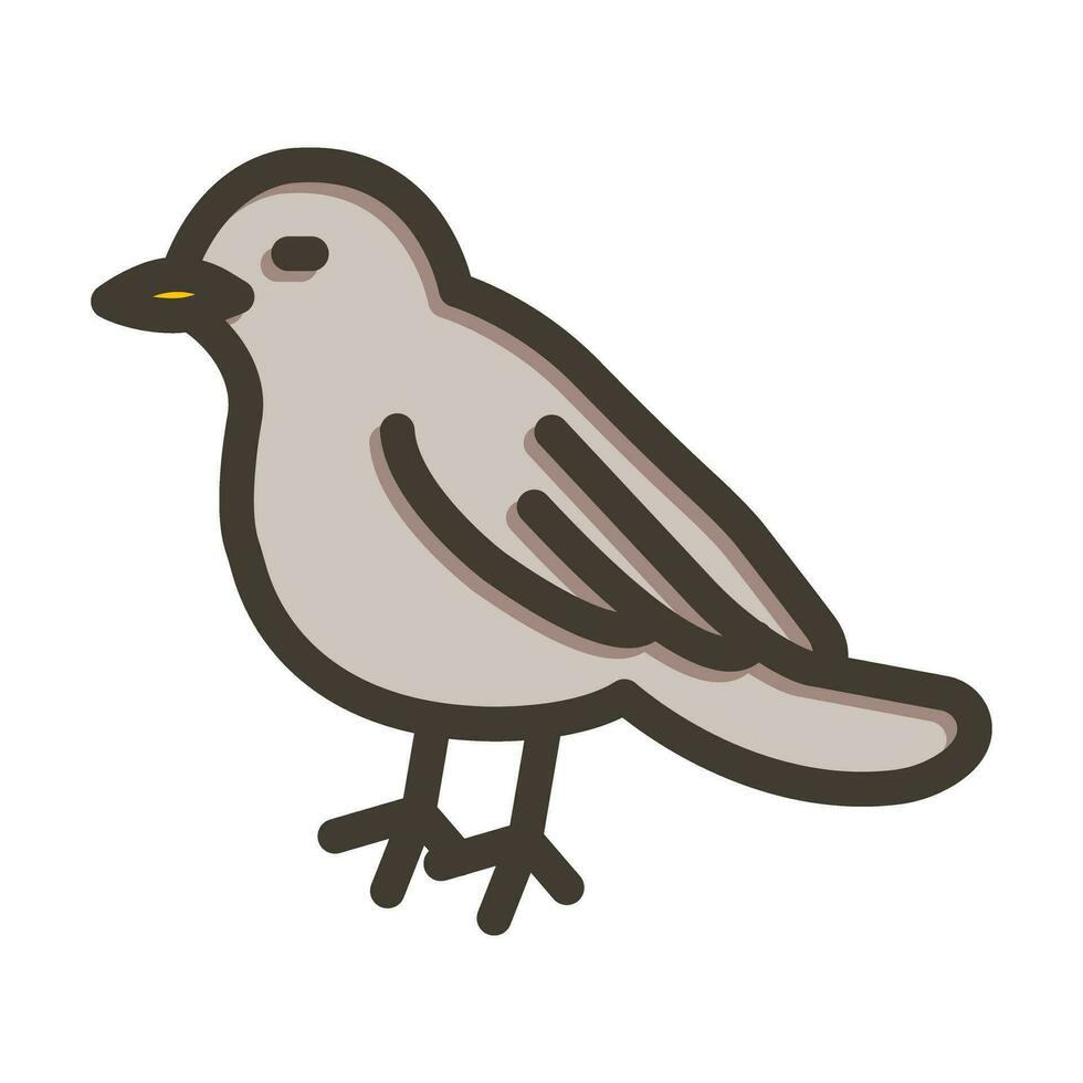 pájaro vector grueso línea lleno colores icono para personal y comercial usar.