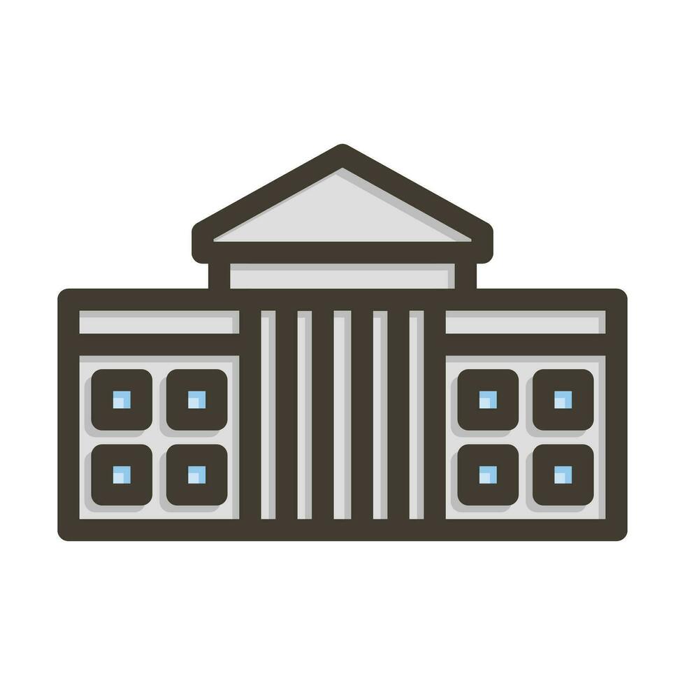 White House Vector Thick Line Filled Colors Icon For Personal And Commercial Use.