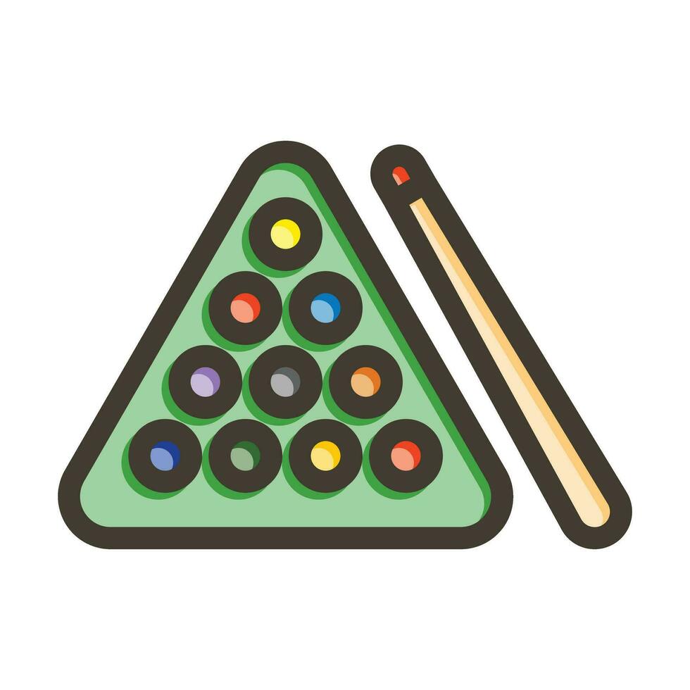 Billiard Vector Thick Line Filled Colors Icon For Personal And Commercial Use.