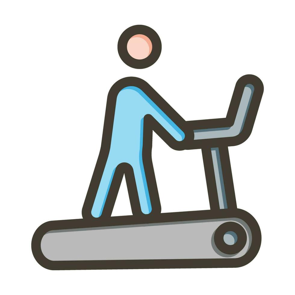 Treadmill Vector Thick Line Filled Colors Icon For Personal And Commercial Use.