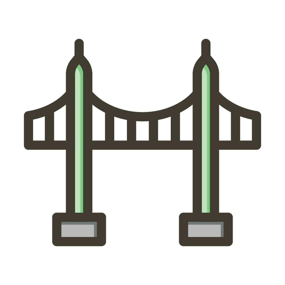 Vincent Thomas Bridge Vector Thick Line Filled Colors Icon For Personal And Commercial Use.