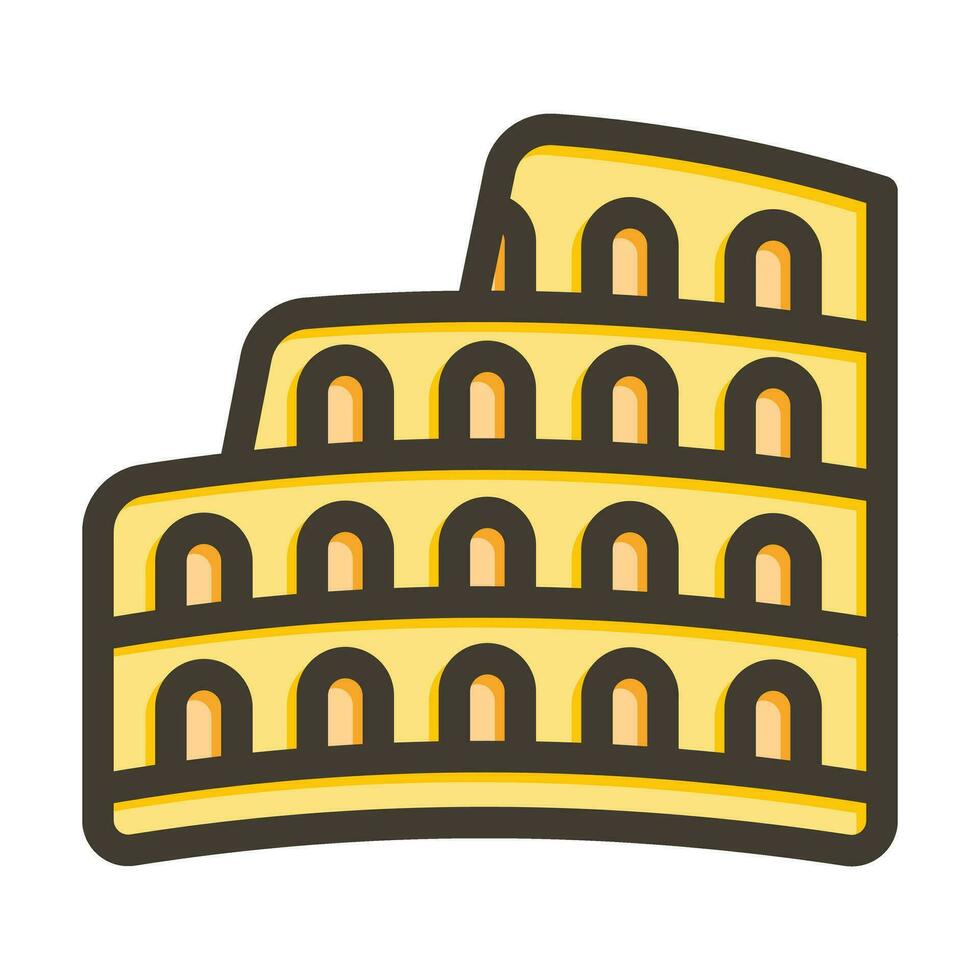 Colosseum Vector Thick Line Filled Colors Icon For Personal And Commercial Use.