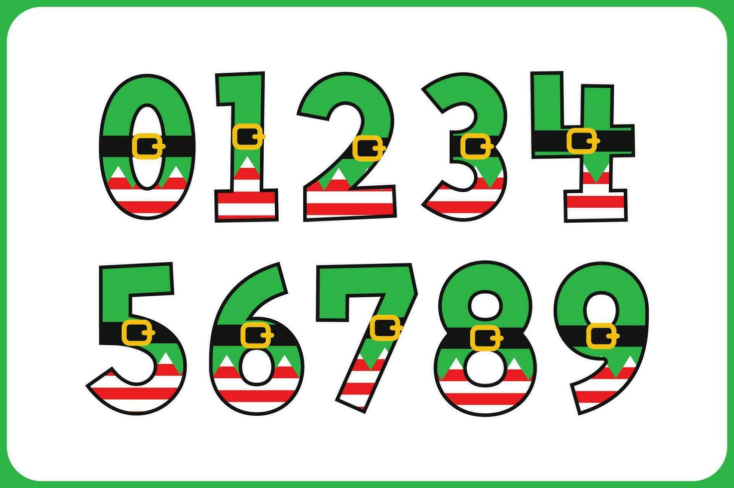 versátil colección de duende números para varios usos vector