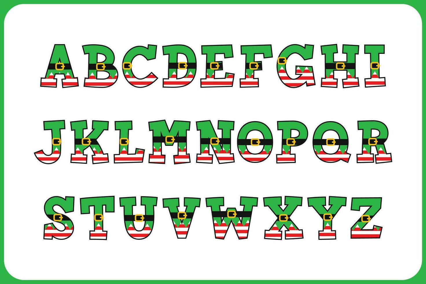 Versatile Collection of Elf Alphabet Letters for Various Uses vector