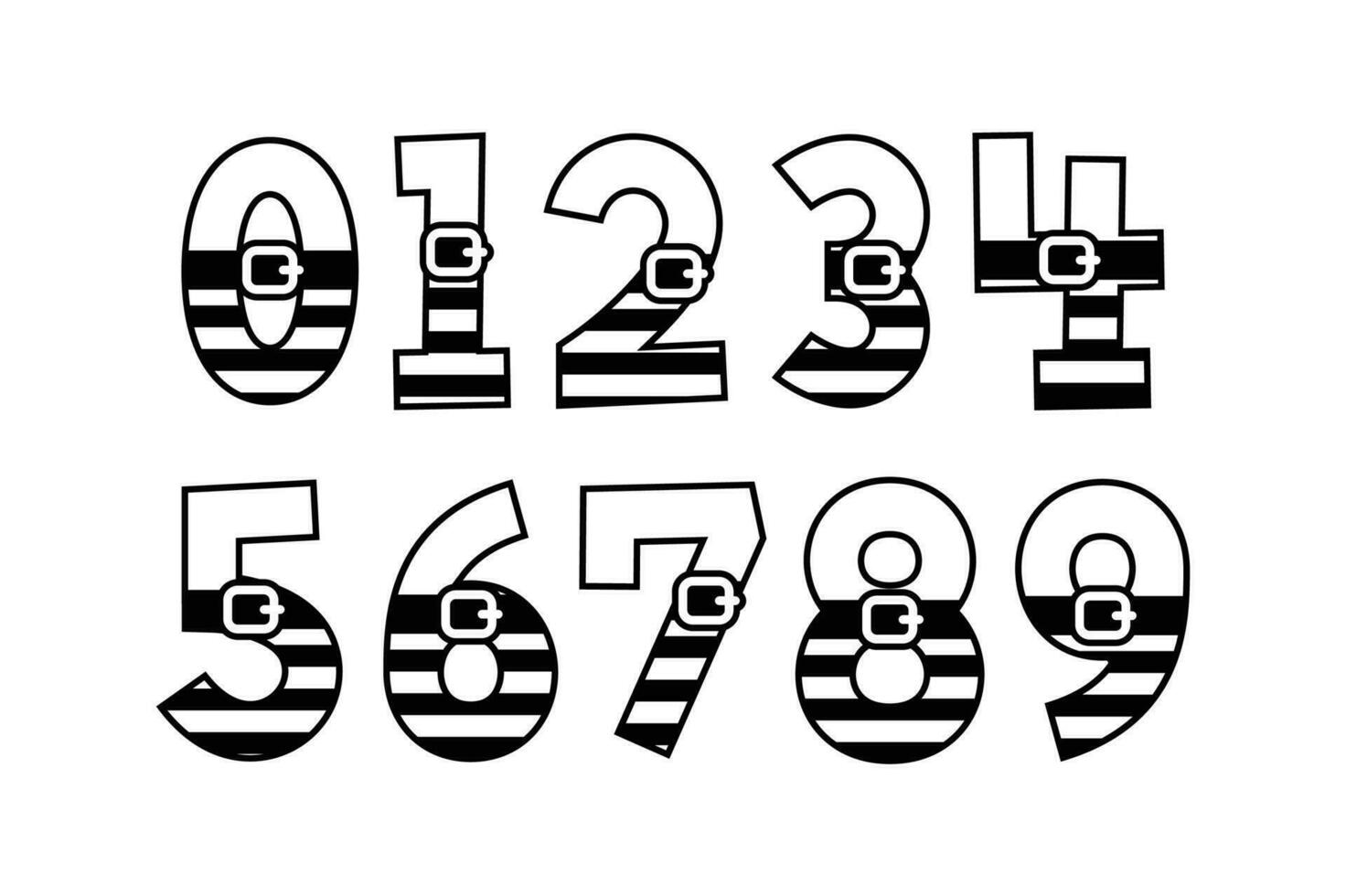 versátil colección de duende números para varios usos vector