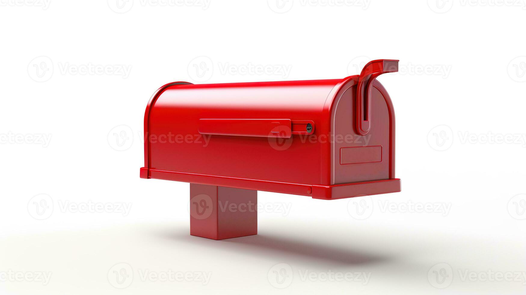 Mailbox background red 3D. AI Generative photo