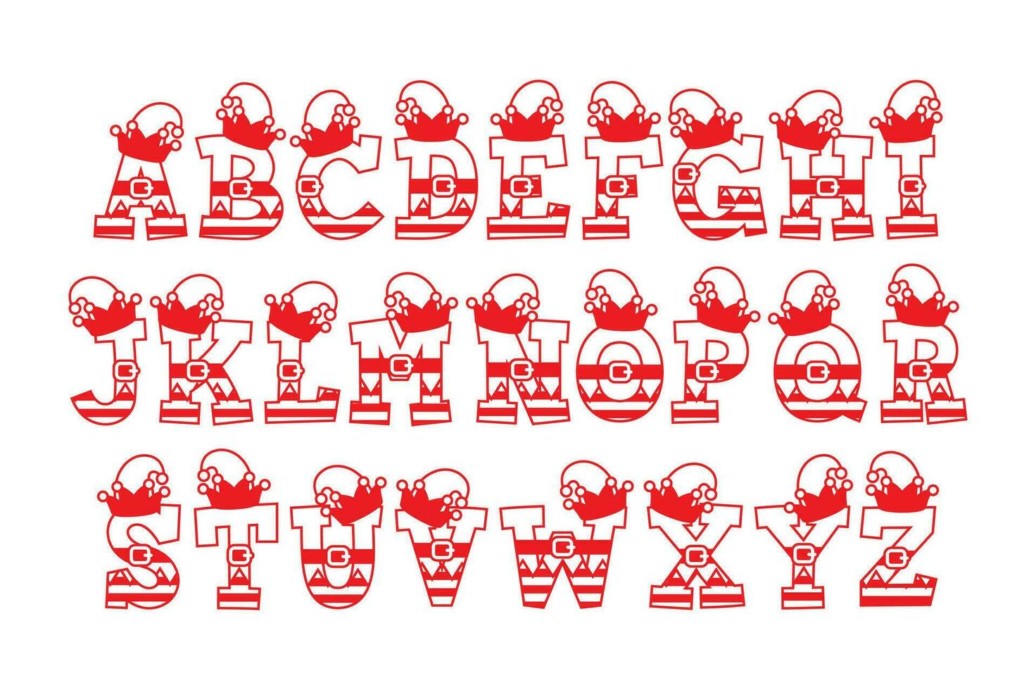 Versatile Collection of Elf Alphabet Letters for Various Uses vector