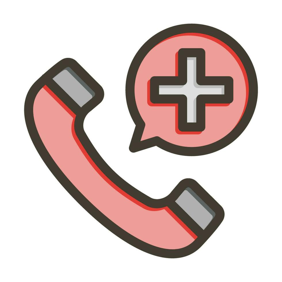 Emergency Call Vector Thick Line Filled Colors Icon For Personal And Commercial Use.