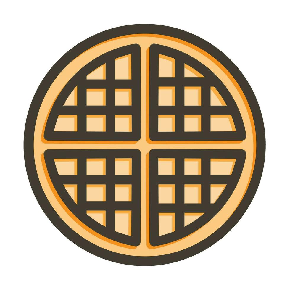 Waffle Vector Thick Line Filled Colors Icon For Personal And Commercial Use.