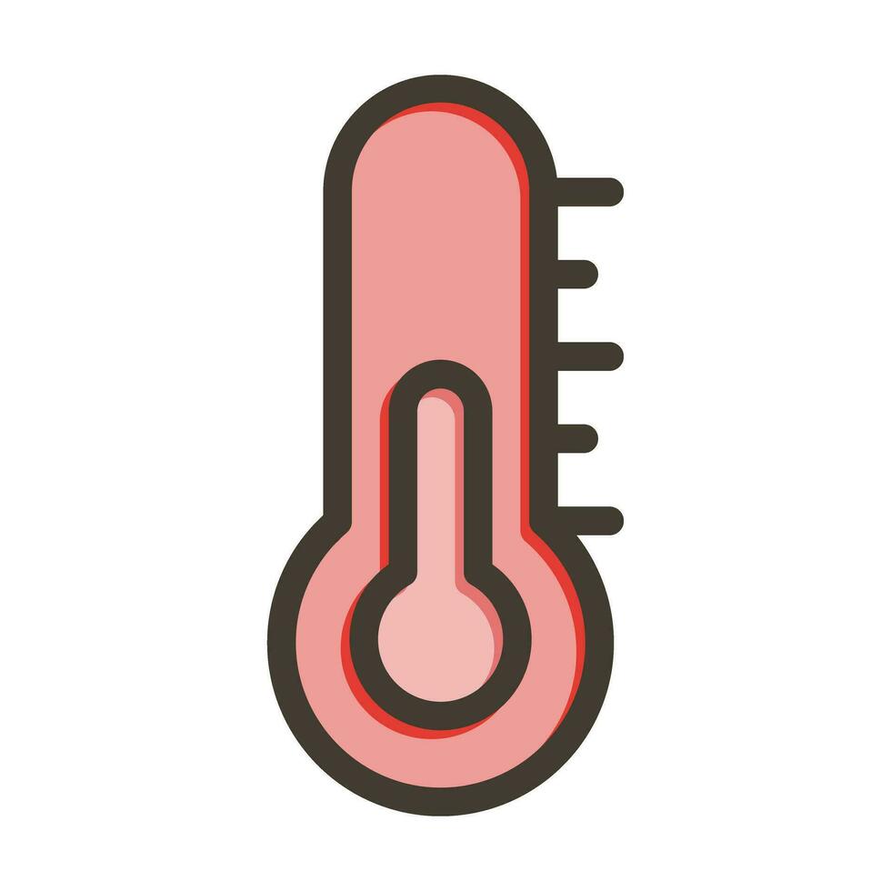 Temperature Vector Thick Line Filled Colors Icon For Personal And Commercial Use.