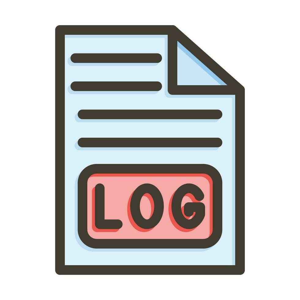 Logs Vector Thick Line Filled Colors Icon For Personal And Commercial Use.