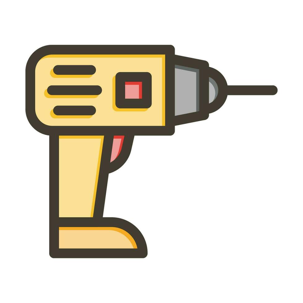 Drill Vector Thick Line Filled Colors Icon For Personal And Commercial Use.