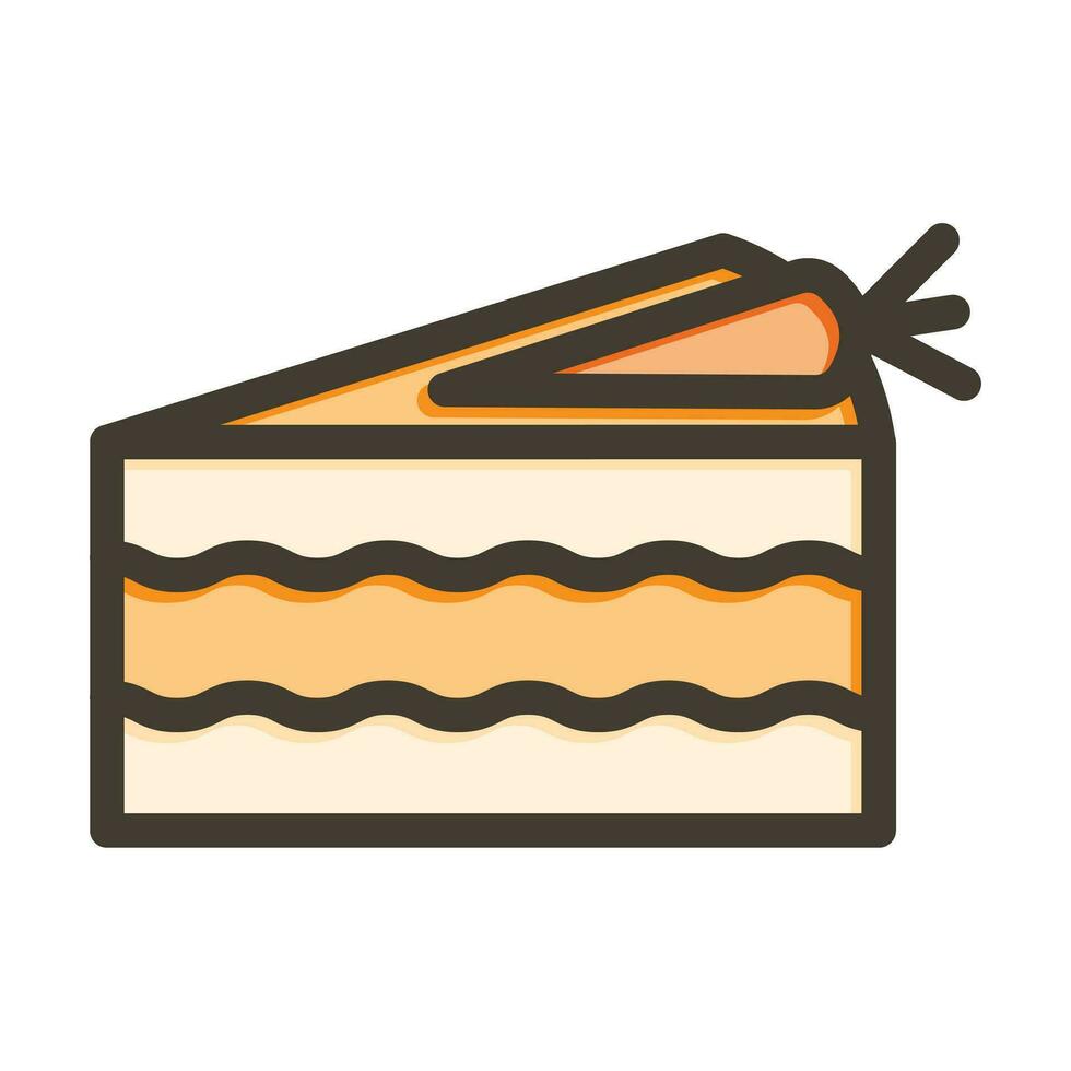 Carrot Cake Vector Thick Line Filled Colors Icon For Personal And Commercial Use.