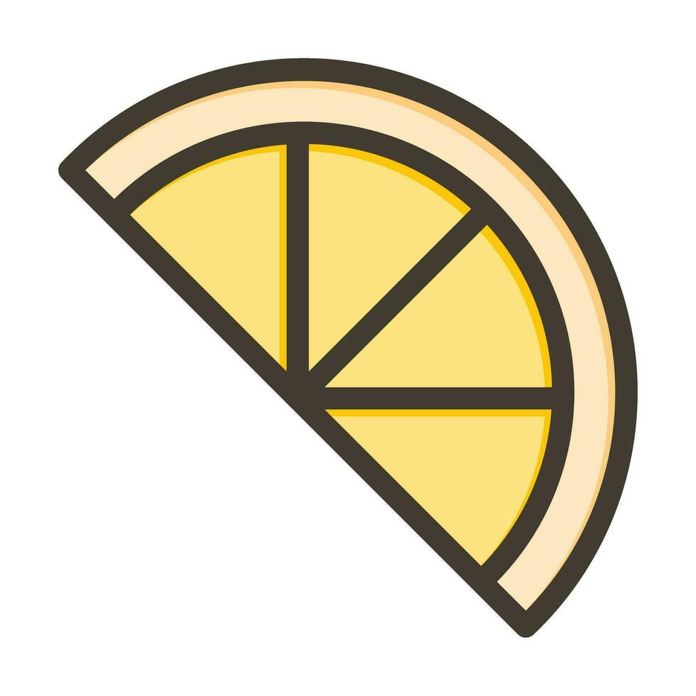 Lemon Slice Vector Thick Line Filled Colors Icon For Personal And Commercial Use.