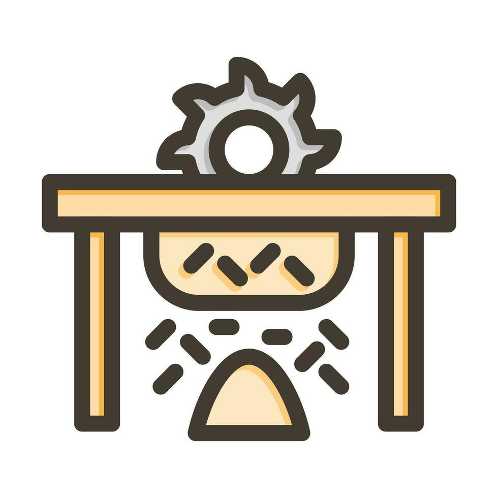 Sawdust Vector Thick Line Filled Colors Icon For Personal And Commercial Use.