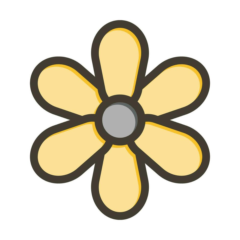 flor vector grueso línea lleno colores icono para personal y comercial usar.