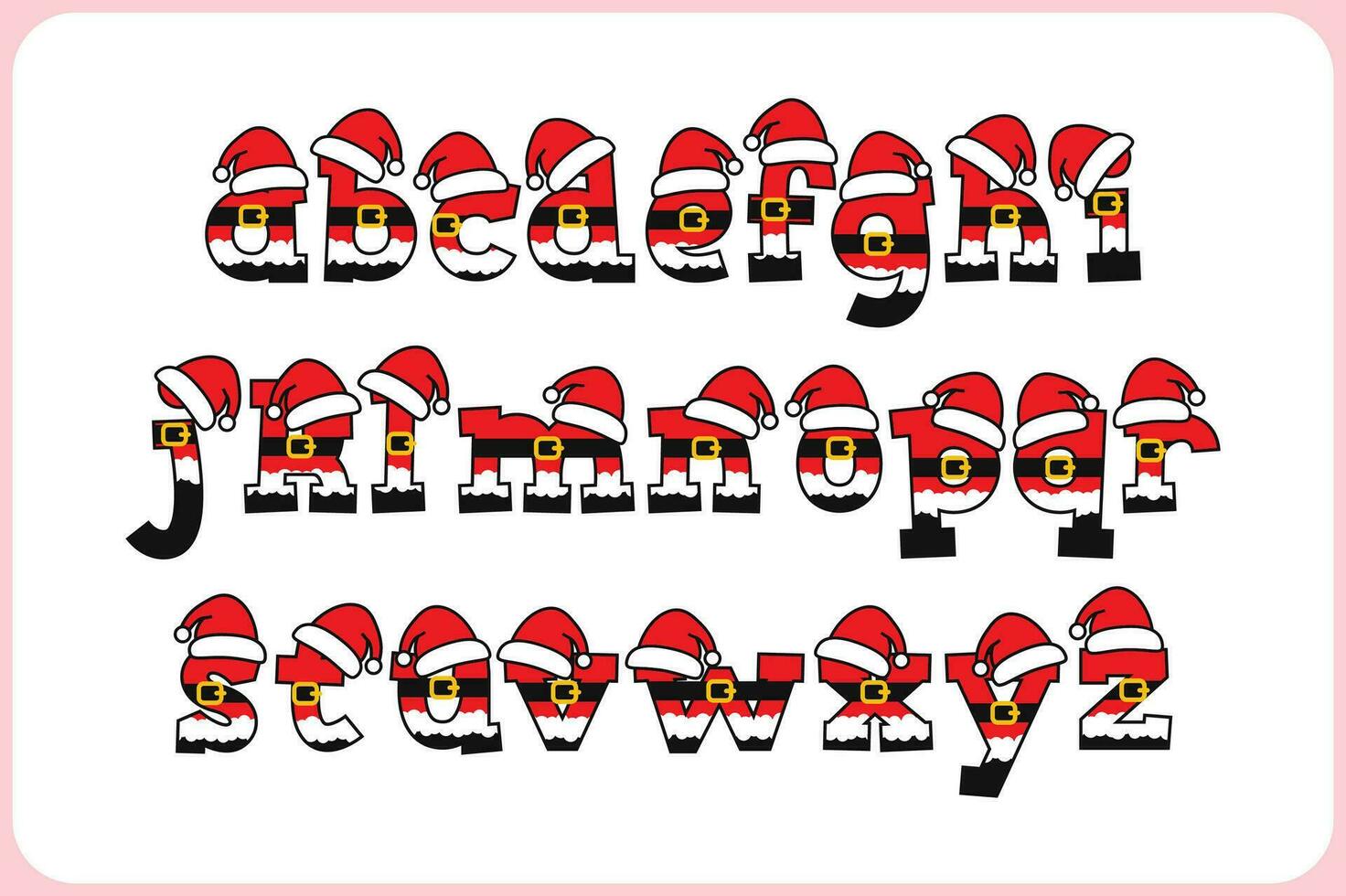 Versatile Collection of Santa Claus Alphabet Letters for Various Uses vector