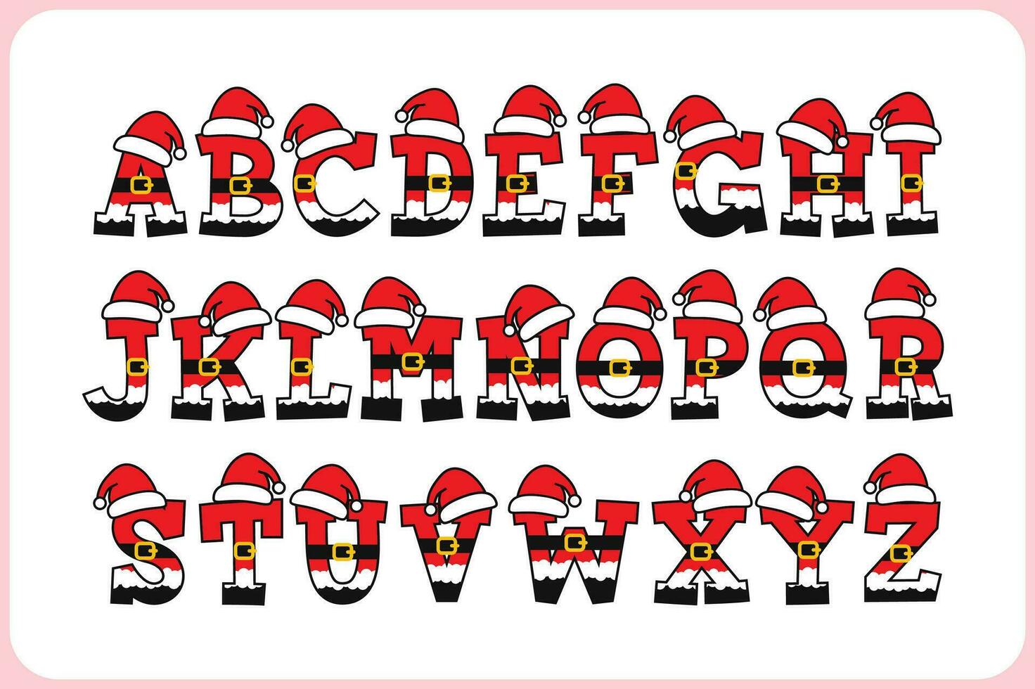 Versatile Collection of Santa Claus Alphabet Letters for Various Uses vector