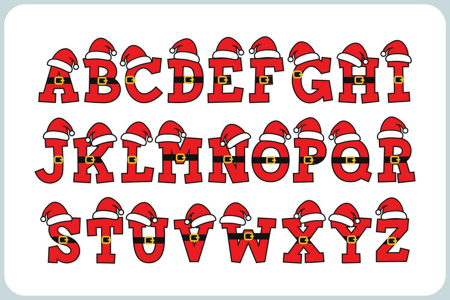 Versatile Collection of Santa Claus Alphabet Letters for Various Uses vector