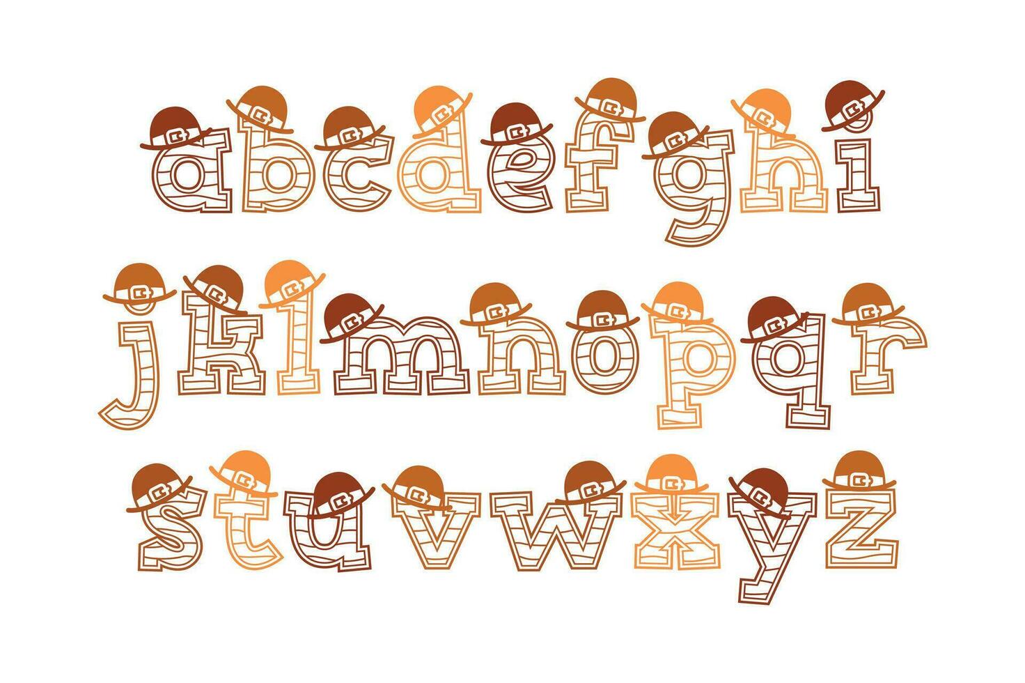 versátil colección de Galleta con sombrero alfabeto letras para varios usos vector