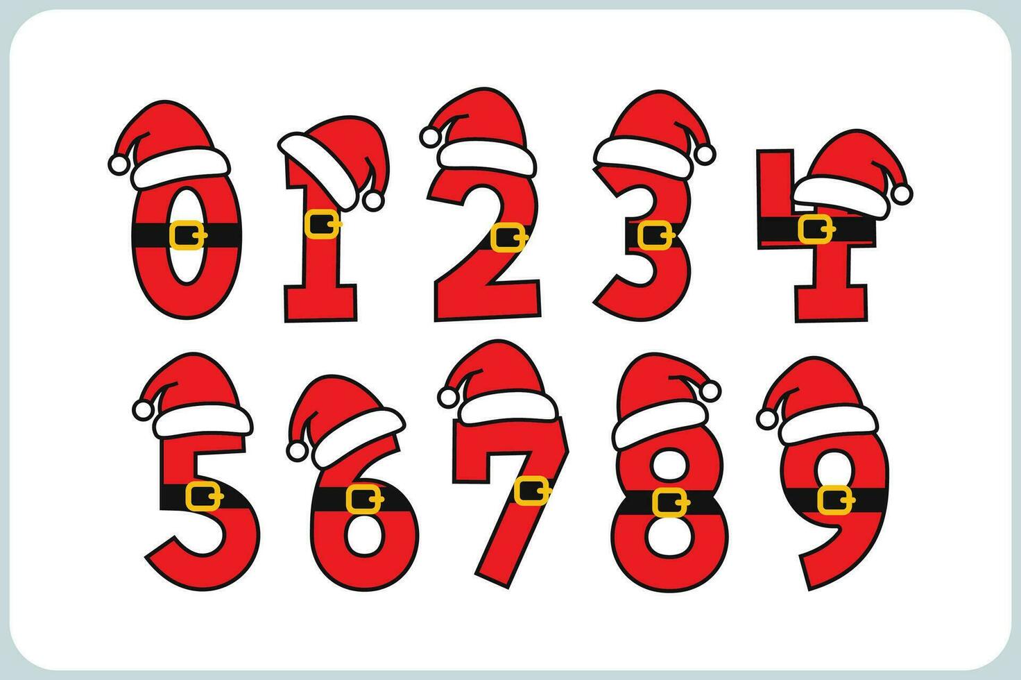 Versatile Collection of Santa Claus Numbers for Various Uses vector