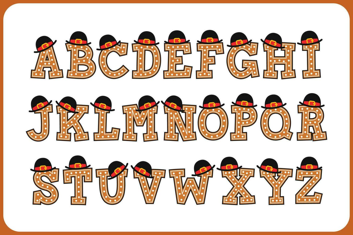Versatile Collection of Cookie With Hat Alphabet Letters for Various Uses vector