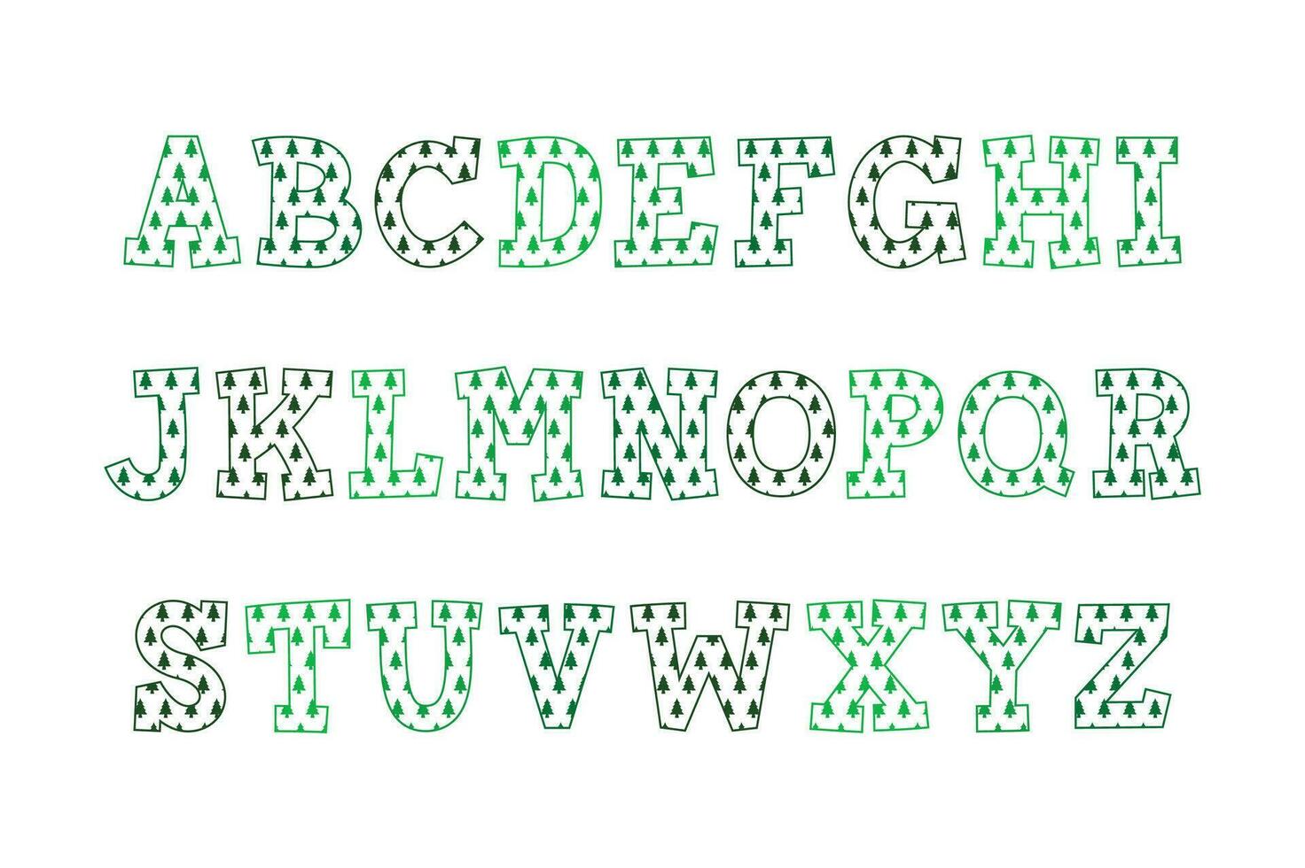 Versatile Collection of Christmas Tree Alphabet Letters for Various Uses vector