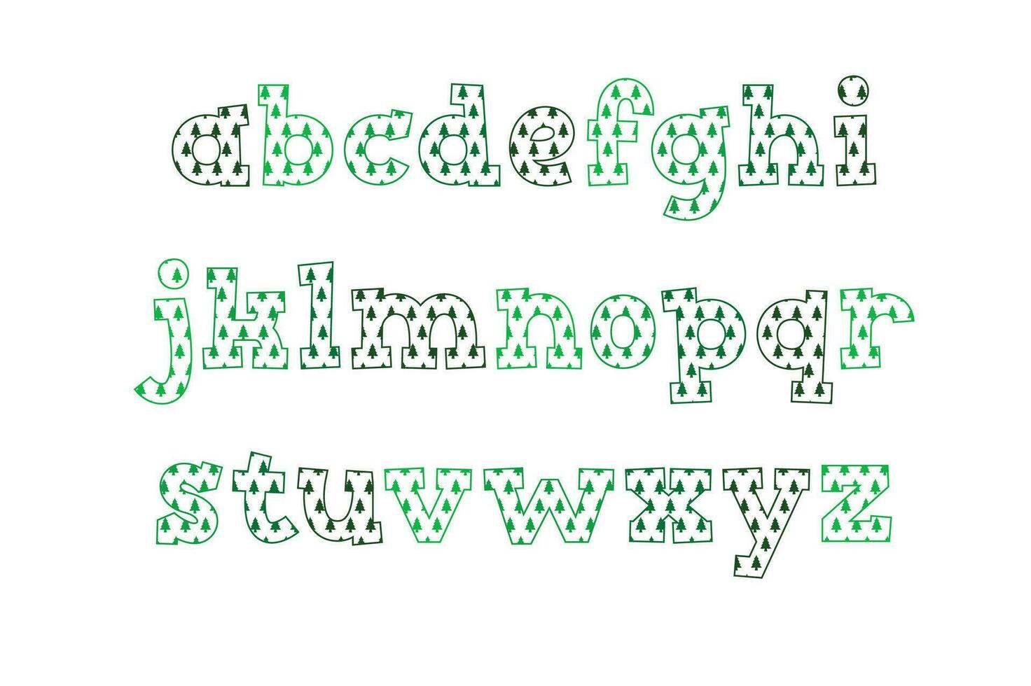 Versatile Collection of Christmas Tree Alphabet Letters for Various Uses vector