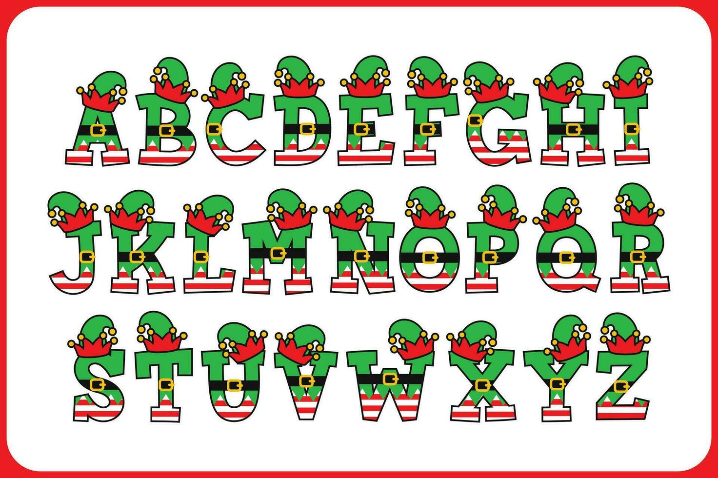 Versatile Collection of Elf Alphabet Letters for Various Uses vector