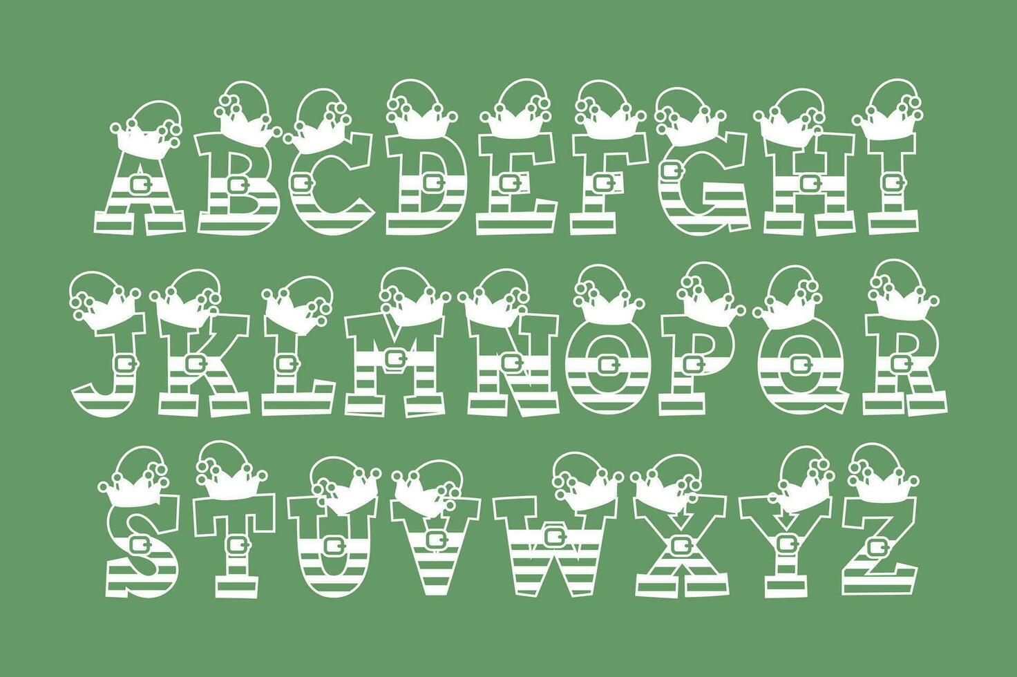 Versatile Collection of Elf Alphabet Letters for Various Uses vector