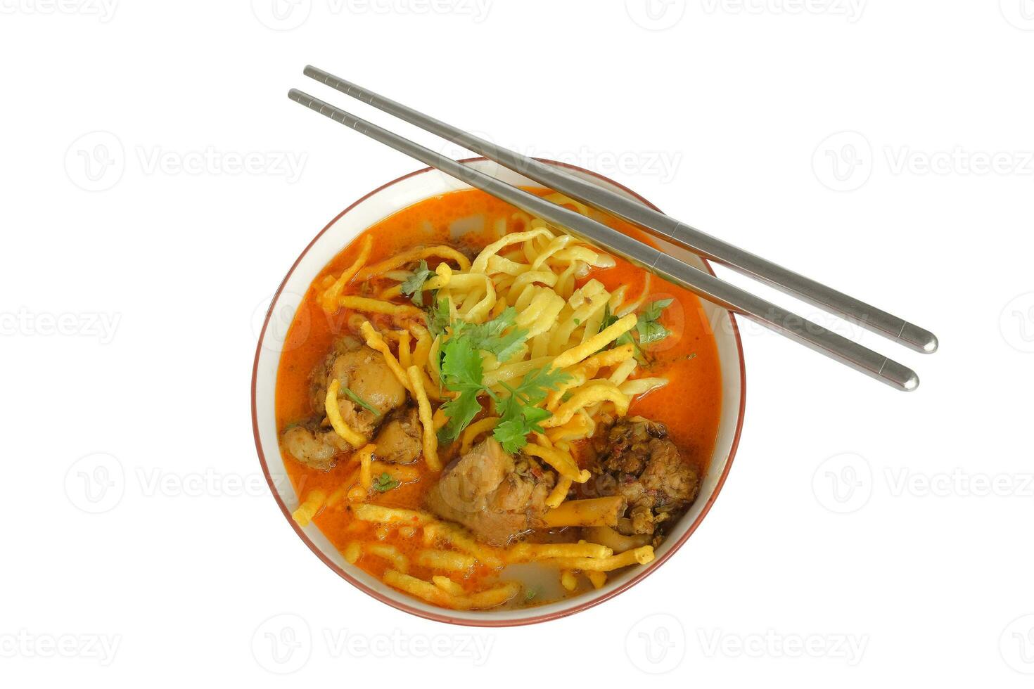 Khao soi - Traditional northern Thai Food, Curry with a noodle with chicken. photo