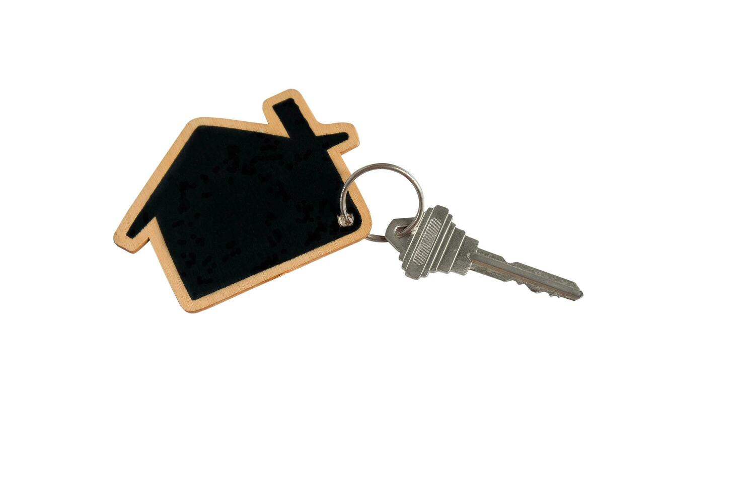 The black house with keychain.clipping path. photo