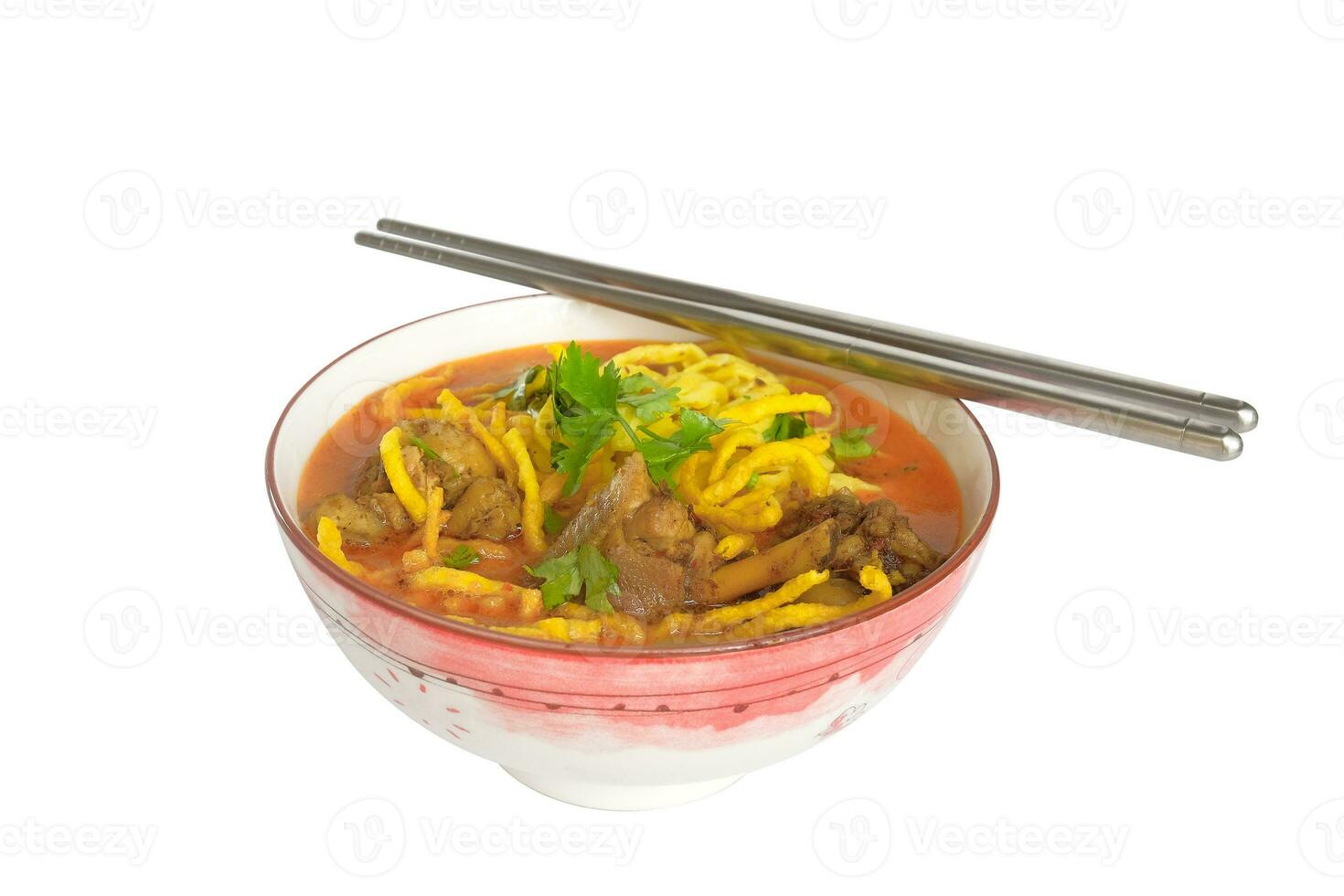 Khao soi - Traditional northern Thai Food, Curry with a noodle with chicken. photo
