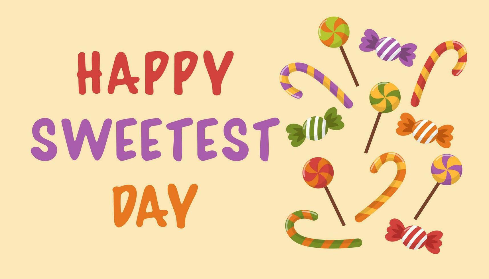 Happy Sweetest day Vector Typography greeting card, poster design with candy. American holiday 19 of October.