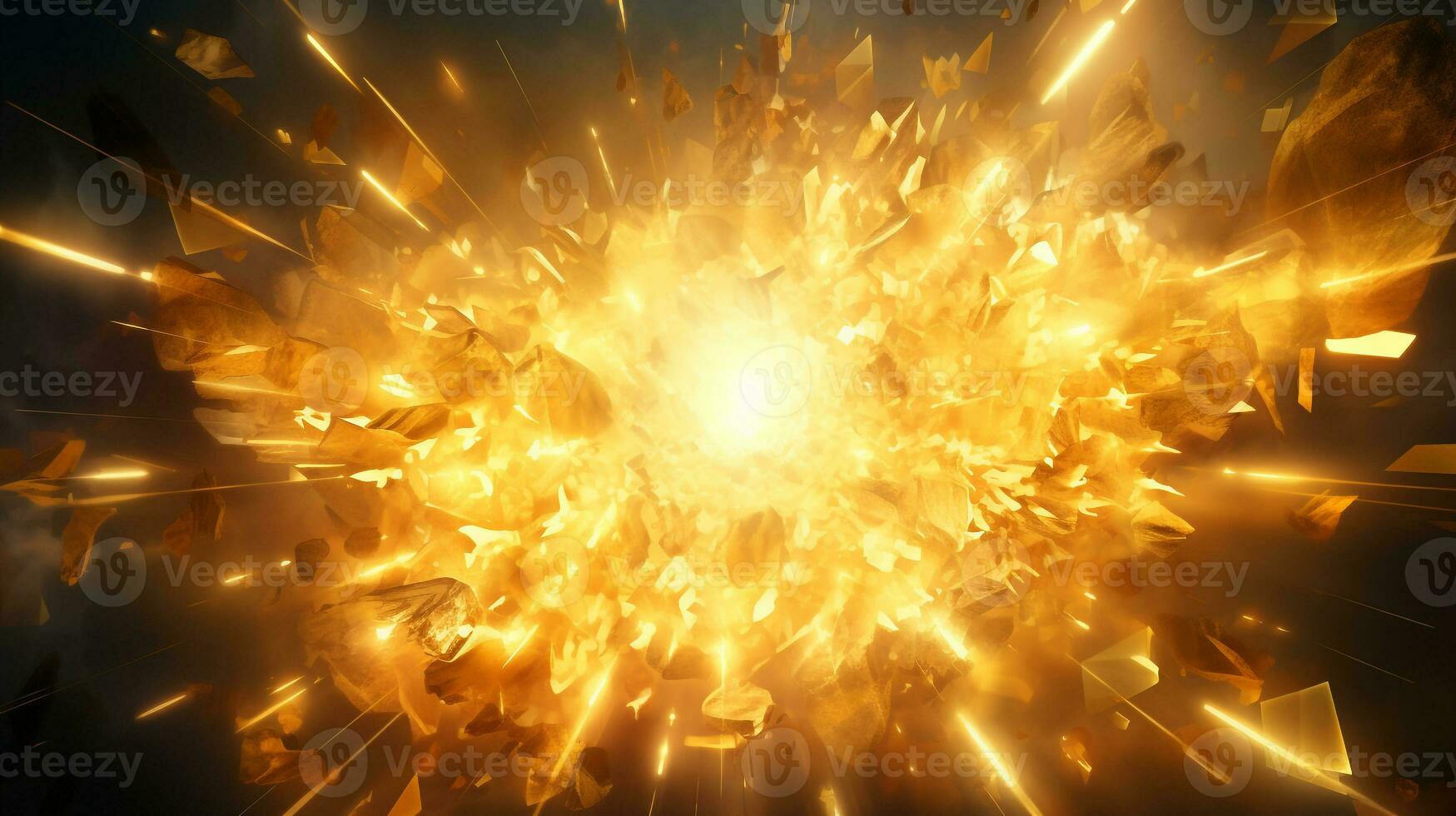 explosión con amarillo Encendiendo. generativo ai foto
