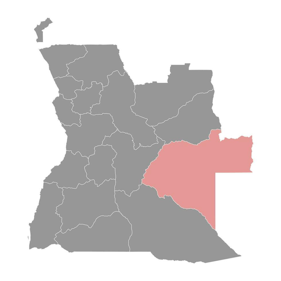 Moxico province map, administrative division of Angola. 30350626 Vector