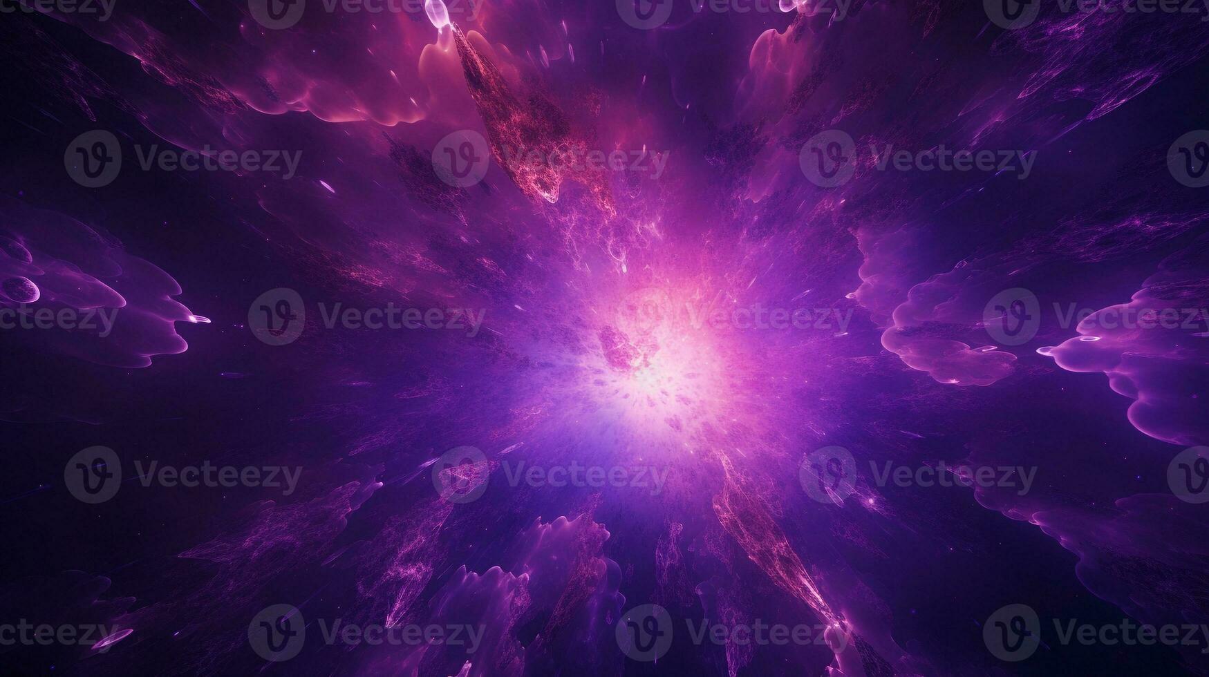 Explosion with purple lighting. Generative AI photo