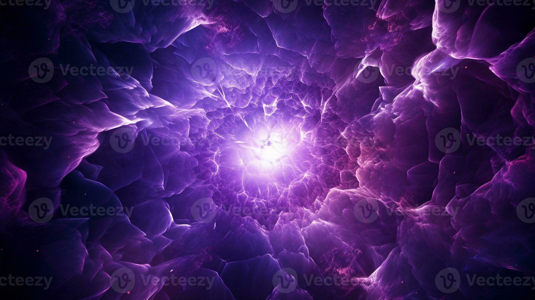 Explosion with purple lighting. Generative AI photo
